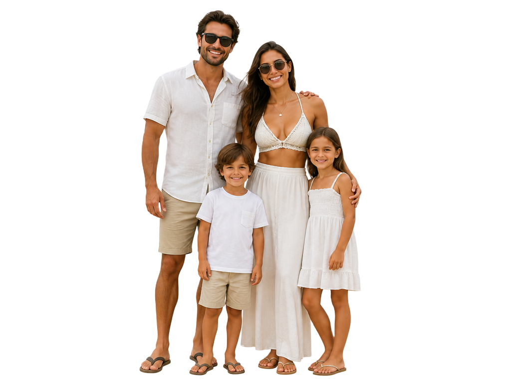 Família brasileira aproveitando as férias